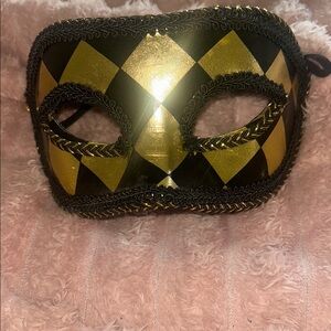 Elegant Gold and Black Masquerade Mask